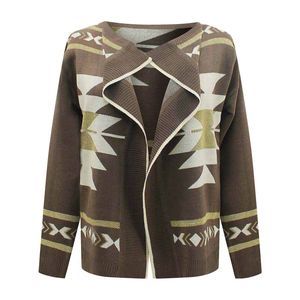 Tribal Print Cardigan Sweater